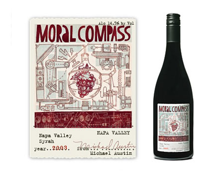 moral compass wine label