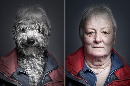 A photography project with a quite funny outcome by Swiss photographer Sebastian Magnani. He took portraits of dogs dressed like their owners, ... - sebastian-magnani-2