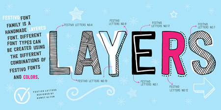 festivo letters layers