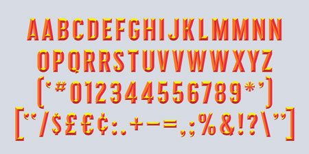 prismatic font sample