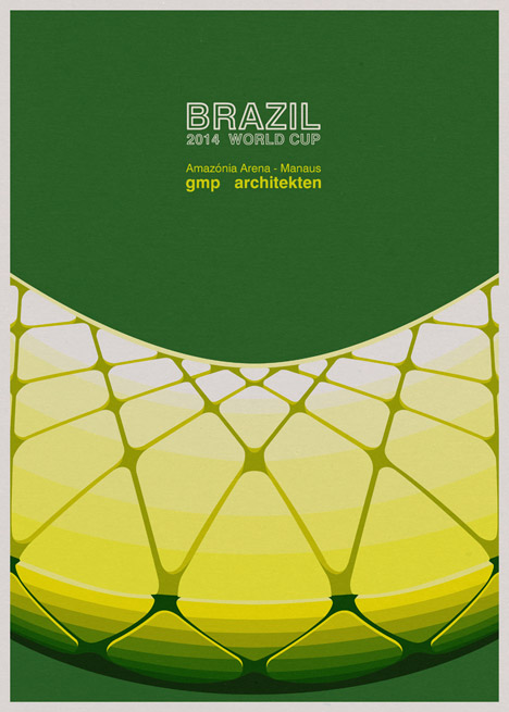Brazil World Cup stadiums illustrated by André Chiote