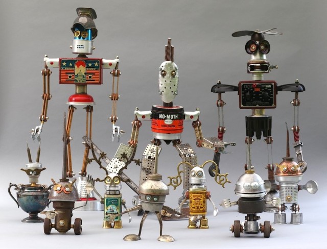Adoptabot: cute robots made of recycled elements
