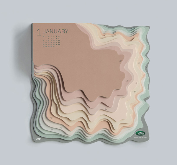 Topographic Land Rover calendar