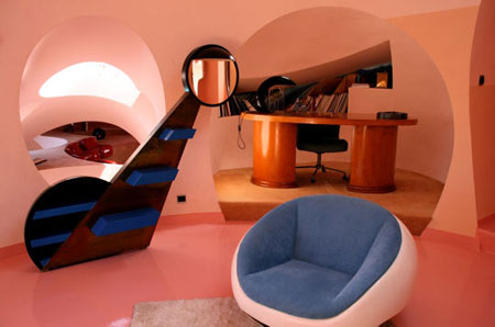 Interior of the Antti Lovag bubble house
