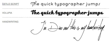 Typographers handwritings