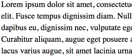 The Phrase Lorem Ipsum, set in Times New Roman