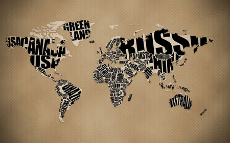 typographic world map