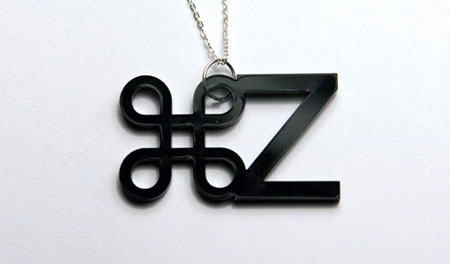 typography necklace