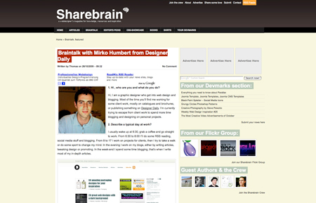 Interview on ShareBrain