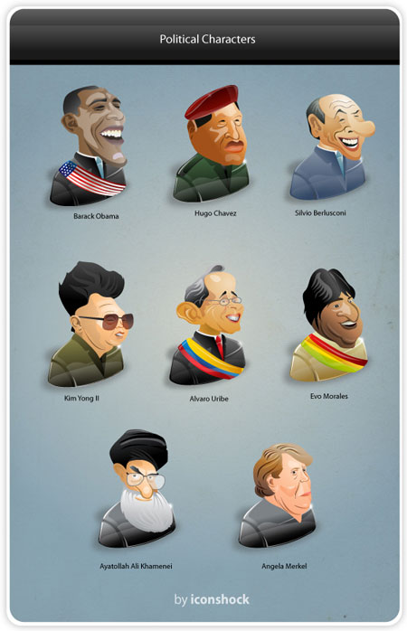 political characters icon set