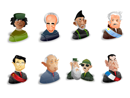 Free political characters icon set, part 2