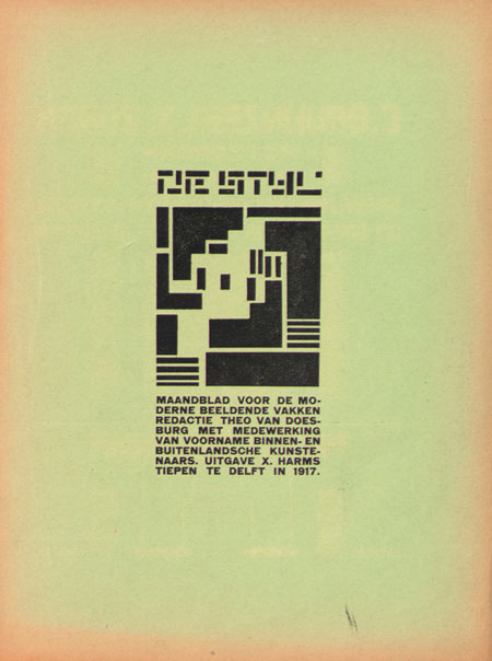 De Stijl magazine by Theo van Doesburg, 1917