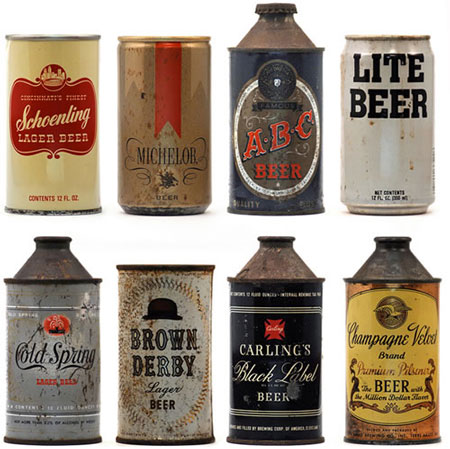 Vintage beer cans