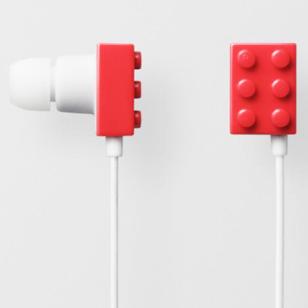 Lego brick earphones