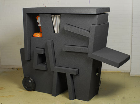 kruikantoor, a portable office made from EPS foam