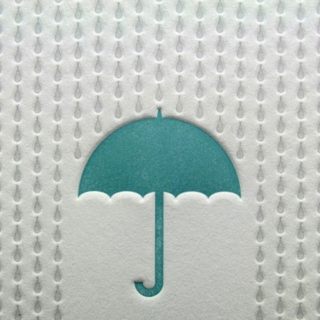 Rainy day letterpress card