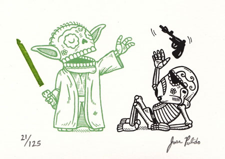 Star Wars characters as traditional mexican art