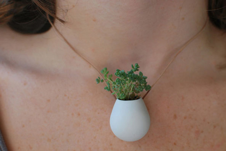 Potted Plant Necklace by Colleen Jordan