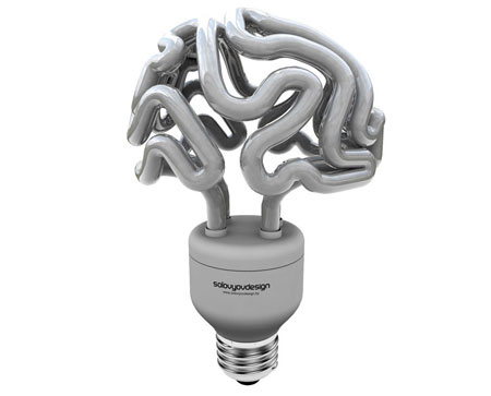 Brain lamp bulb concept