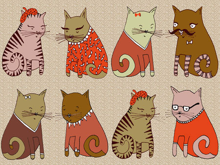 Sweater cats illustration