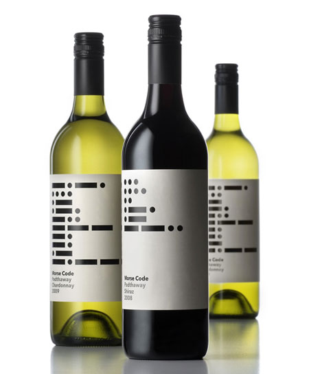 Morse code wine label