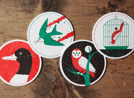 Ornithology Letterpress Coasters