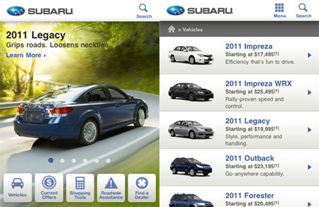 Subaru Mobile Site