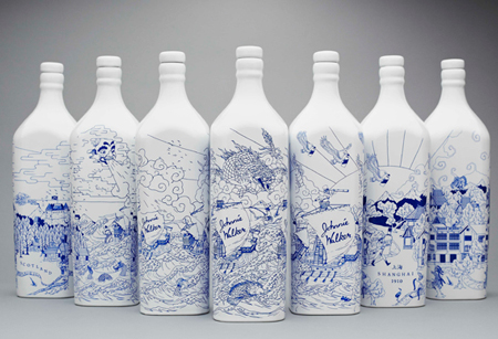 Whisky bottles illustrations