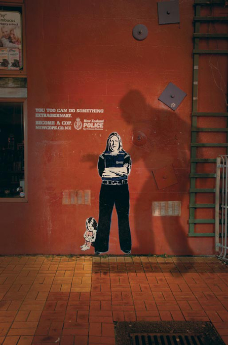 Banksy-stlye ads for the police