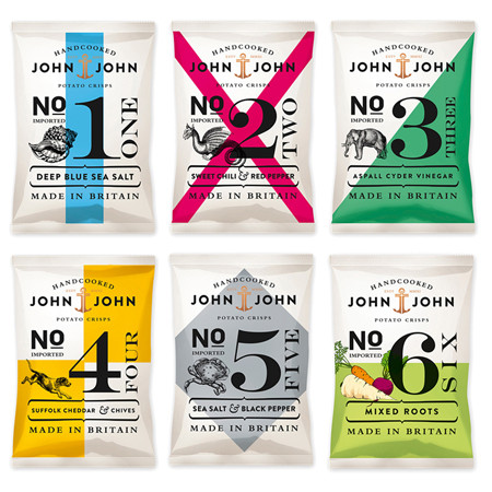 John & John potato crisps packaging