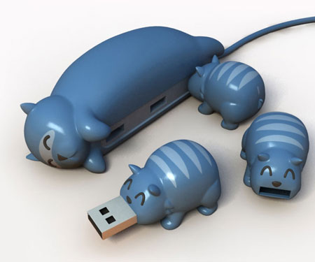 Animal buddy USB hubs