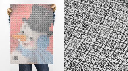 Wrapping paper made of QR codes