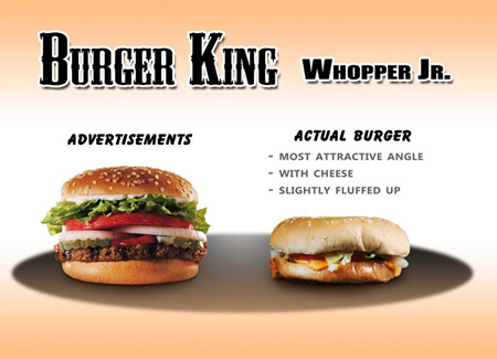 Fast food: ads vs reality