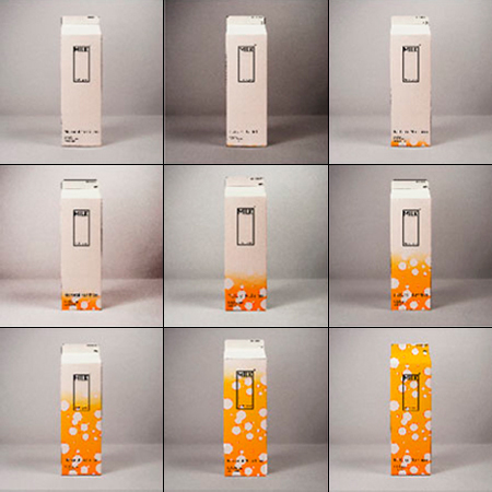 Milk carton that changes its color to indicate the freshness of its content