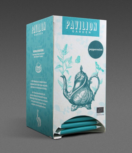 Pavilion garden tea packaging