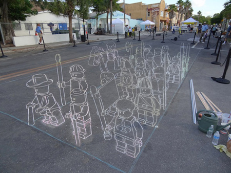 3D LEGO chalk drawing making off