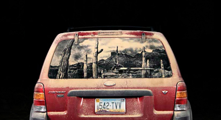 Dirty car artwork by Scott Wade