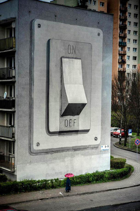 Humongous On/Off Switch Building Mural