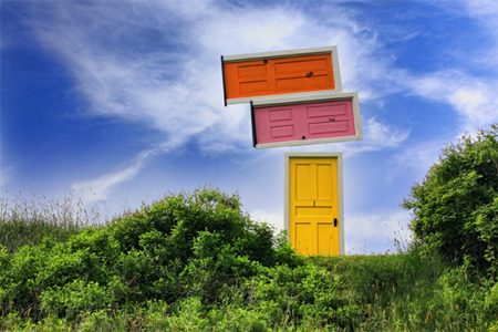 Surreal door installations by Nicole Evans and Pat Farrell