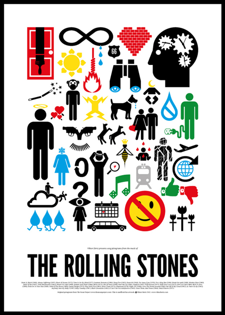 Pictogram rock bands posters