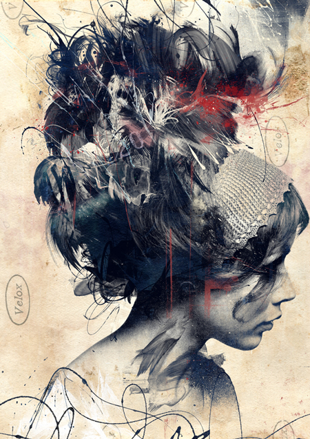 Digitally assembled paintings by Russ Mills