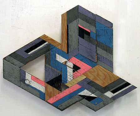 Geometric wooden sculptures by Aaron Moran