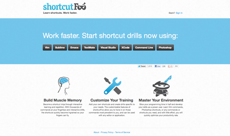 Learn your shortcuts with Shortcut Foo