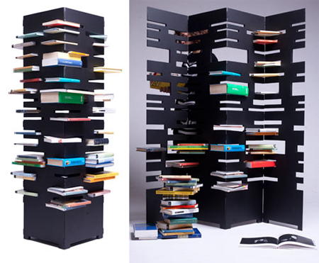 Bookshelf tower and divider by Marica Vizzuso