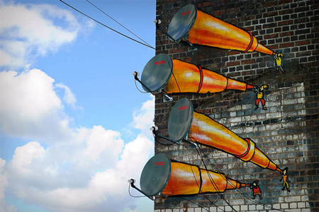 Antenna telescopes on the streets of Birmingham