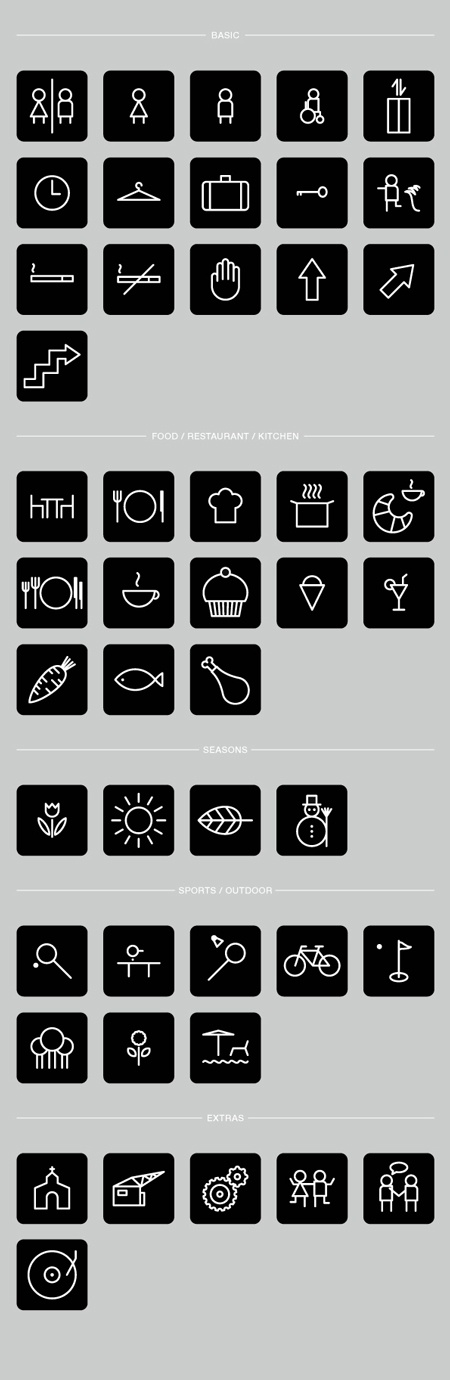 Hotel pictograms by Robert Karpati