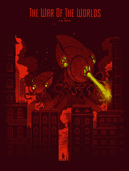 HG Wells screen printed posters by Kevin Tong