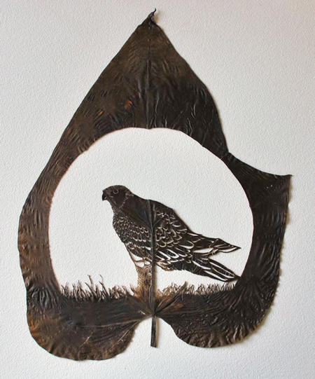 Cut-away leaf art by Lorenzo Durán