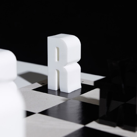 Typographic chess set