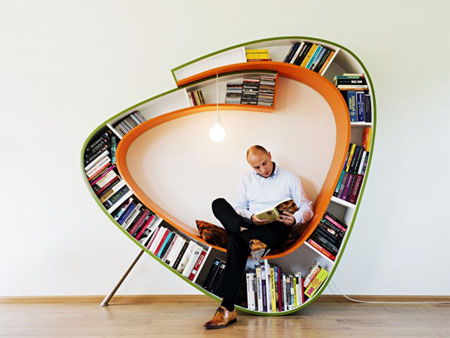 Creative bookworm bookcase by Atelier 010